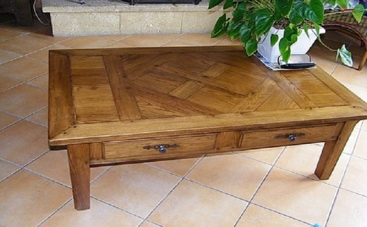 Table basse marquetée
